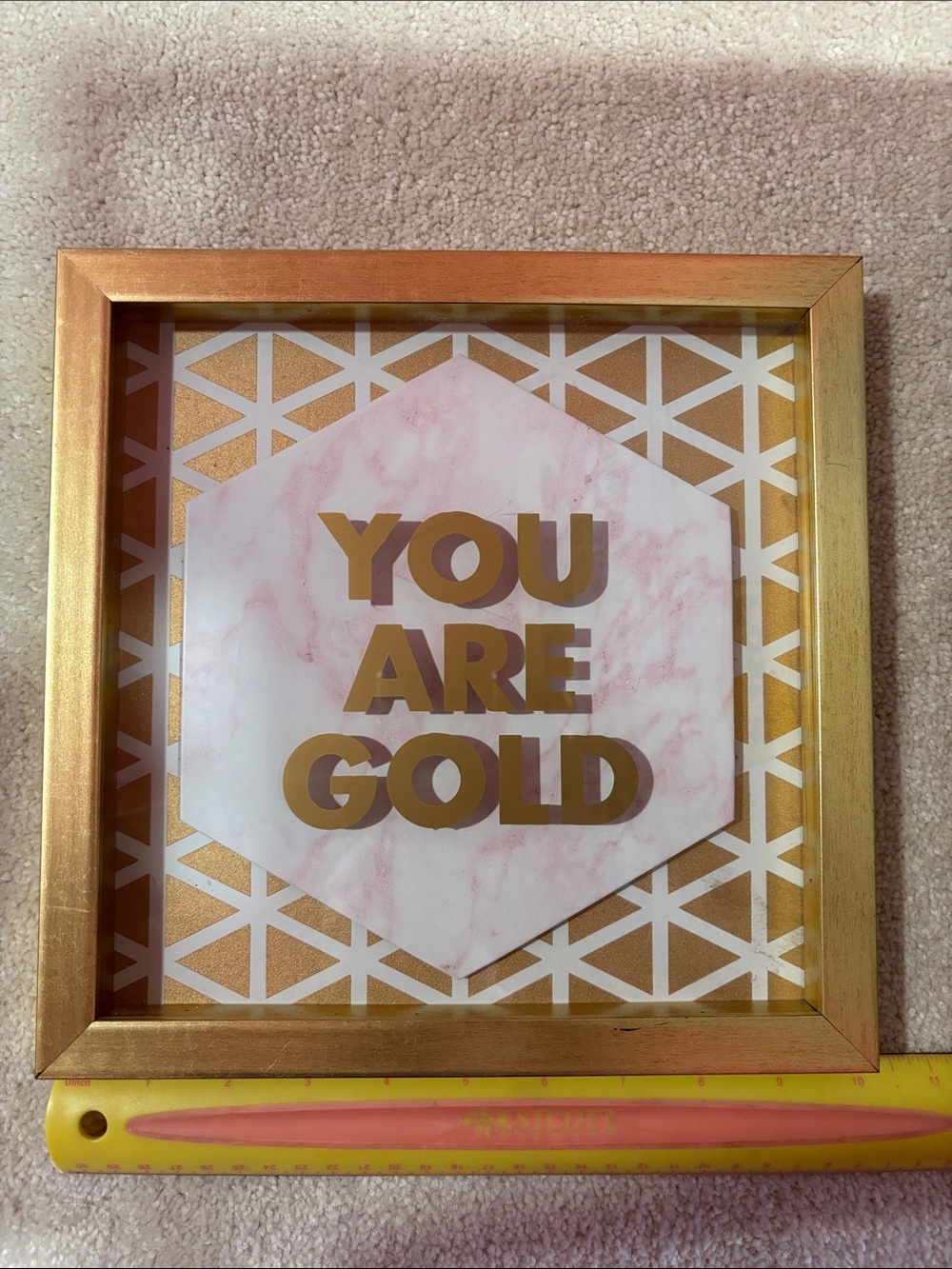 You Are Gold Framed Wall Art - Pink and Gold